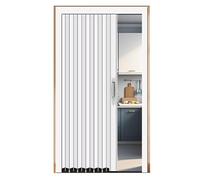 Lockable Folding Room Divider Doors with e Concertina Design for Kitchen Bathroom Shower and Doorway - White/Grey Sliding Door Hardware Kit (105x190cm)