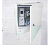 Lockable Fuse Box Cover Metal Iron, Indoor Hide Breaker Box Plate with Keys, White Electrical Panel Covers for Home/Outdoor/Hotel Decoration(43cm(16 7/8"))
