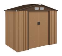 Lockable Garden Shed Large Patio Roofed Metal Tool Storage Sheds Khaki