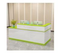 Lockable Green Reception Desk with Open Front 140CM Salon Counter Stylish Front Desk Table for Office & Reception Areas Left Orientation Modern Design