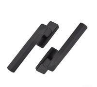 Lockable Handle Aluminum Alloy Square Shaft Design Frosted Finish Broken Bridge Material Diamond Star Gray Oxidation Screen Hardware Pair