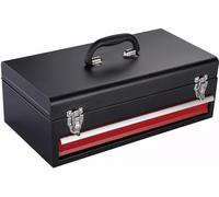 Lockable Heavy-Duty Metal Tool Box with 1/2/3/4 Drawers | Portable Steel Toolbox with Secure Latch & Waterproof Powder-Coated Finish | Black and Red Toolboxes for Storing and Organisation (1 Drawer)