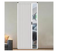 Lockable Honeycomb Folding Doors - Grey & White 70-100cm Width No Drill Interior Closet Soluts Modern Space-Saving Design 96x190cm