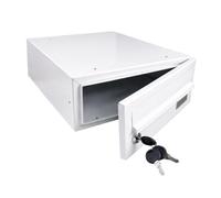 Lockable Horizontal Post Box - Wall Mounted Metal Letterbox with Front Slot & Key Lock - Modern Mailbox for Home or Office
