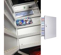 Lockable Key Cabinet with Number Stickers & Hooks Secure Key for Realtors & Property Managers Home Key Holder Box for 32 Keys (60 x 260 x 310 mm)