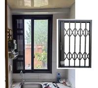 Lockable Kitchen Window Security Grill, Dark Grey Anti Burglar & Fall Security Bars Windows Fence with Keys & Locks for Cottage/Garage, No Light Obstruction(W58xH88cm/22.8x34.6in)