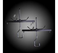 Lockable Ladder Clamps for Van Roof Bars - Heavy-Duty Steel Ladder Lock with Padlocks - Black Finish - Made in UK - Ladder Securing Brackets for Tradesmen