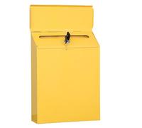 Lockable Mailbox 11.8x9.1x2.4 inch, Iron Post Box with Lock/2 Keys Rustic Mail Slot for Front Door Hanging Mailbox for Outdoor Home Office Garden