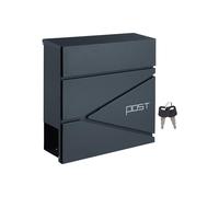 Lockable Mailbox for Wall, Dark Gray