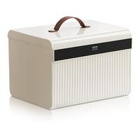 Lockable Medicine Box, 2-Layer Locking Medicine Storage Box 13×9.8×9.1 inches Storage Container with Code Large Fridge Storage Box with Built in Removable Tray for Medicine, Food, Office Document Safe