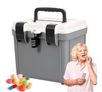 Lockable Medicine Box - Lockable Pill Organizer | Prescription Lock Box, Portable Password Organizer Blocks Large Capacity Tool for Document Folders Collection