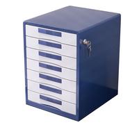 Lockable Metal Desk File Cabinet - 7-Tier Document for Letter/A4 Size Files, Binders & Papers - Secure Storage & Archiving Solution (Blue)