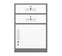Lockable Metal Filing Cabinet - 2 Drawer Storage for A4 Letter & Legal Documents, Compact Office File Organizer for Small Spaces