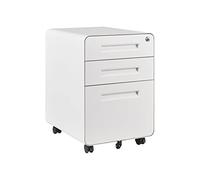 Lockable Metal Filing Cabinet 3 Drawer Rolling File Orga with Tilt Protection for Home Office Secure Document Storage Solution Mobile Filing Cart