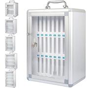 Lockable Metal Phone Cabinet - Secure 24-Slot Storage Box for Exams & Offices Sleek Silver Finish Ideal for Schools Factories & Workplaces Maximize nization.