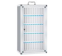 Lockable Mobile Phone Storage Cabinet - Phone Management Box for Schools Factories and Labs Holds 12-60 Phones nized Space (Silver)