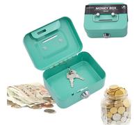 Lockable Money Box With Lock And Coin Slot, Metal Cash Box With 2 Keys, Small Safe Lock Money Bank, Money Tin Portable, Coin Piggy Bank, Petty Cash Box For Kids Adults Coin Collection
