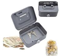 Lockable Money Box With Lock And Coin Slot, Metal Cash Box With 2 Keys, Small Safe Lock Money Bank, Money Tin Portable, Coin Piggy Bank, Petty Cash Box For Kids Adults Coin Collection