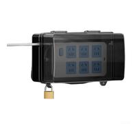 Lockable Outdoor Electrical Extension Box Rainproof with 48 Output Holes Providing Secure Weather Resistant Power Storage (S Black)