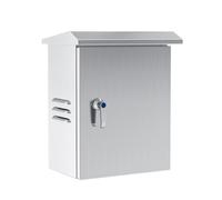 Lockable Outdoor Electrical Junction Box Steel Enclosure with Mounting Plate Weatherproof Wall-Mounted Electric Equipment Box (30x25x15cm) for Universal Use