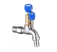 Lockable Outdoor Faucet with Durable Alloy Body Single Key Switch - Ideal Watering Tool for Kitchen & Garden Perfect for Gardening & Outdoor Use (Color 2)