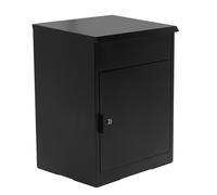 BIRCHTREE Small Parcel Drop Box with Lock & 2 Keys, 58cm Height, Secure Parcel Delivery Box, Weatherproof Outdoor Metal Parcel Box with Anti-Theft Design, Wall or Floor Mounted, Black