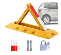 Lockable Parking Barrier - Heavy Duty Folding Car Park Security Bollard, Triangular Design for Effective Parking Protection and Blockage Prevention