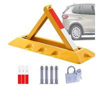 Lockable Parking Barrier - Heavy Duty Folding Car Park Security Bollard, Triangular Design for Effective Parking Protection and Blockage Prevention