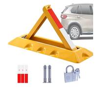 Lockable Parking Barrier - Heavy Duty Folding Car Park Security Bollard, Triangular Parking Blocker for Effective Vehicle Management