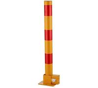 Lockable Parking Barrier Parking Latch Heavy Collapsible Bollards, With Cylindrical Lock For Secure Parking Lane Parking(Yellowred)