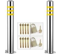 Lockable Parking Bollards with Reflective Strips for Secure Private Parking and Garage Safety