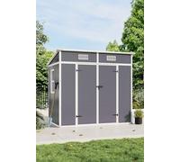 Lockable Plastic Outdoor Garden Storage Shed Garden Sanctuary Light Grey One Size
