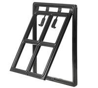 Lockable Plastic Pet Dog Cat Kitty Door for Screen Window Security Flap Gates Tunnel Fence Safe for Cats & Doggie(Black,46X36CM)