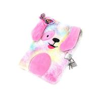 Lockable Plush Girls Kids Diary for Gifts,Fluffy Furry Cute Notebook Notepad with Lock&Key,Secret Planner Writing Diaries,Lined Pocket Journal
