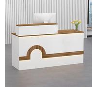 Lockable Recept Desk with Keyboard Tray Perfect for Office Lobbies Salons and Customer Service Areas Slish and Functal Design for Modern Worpaces