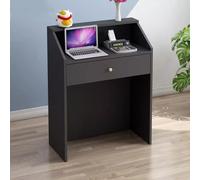 Lockable Reception Counter with Storage Drawers, Professional Checkout Desk for Retail Boutiques, Beauty Studios, and Small Business Offices