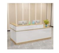 Lockable Reception Desk Modern Open Front Office Counter Table for Salon & Retail Maple Finish Right Orientation 140CM (55.1") Stylish & Functional Furniture