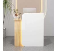 Lockable Reception Desk with Drawer, Compact Salon Checkout Counter for Small Spaces, Ideal Lobby Furniture for Efficient Customer Service