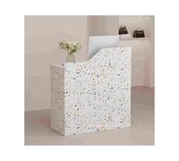 Lockable Reception Desk with Drawer - Terrazzo Checkout Counter for Cashiers Beauty Salons Nail Salons & Barber Shops - 60CM / 23.6in Front Counter Table