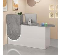 Lockable Reception Desk with Drawers Corner Sales Counter & Checkout Table for Beauty Salon Retail Shop Office - Modern Reception Furniture for Lobby