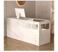 Lockable Reception Desk with Drawers Front Checkout Counter Table for Retail Shop Lobby & Reception Room (DL-43.3x23.6x35.4in)