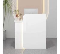 Lockable Reception Desk with Drawers - Stylish Salon Cashier Lobby Furniture, Compact Retail Counter for Small Spaces, Durable and Functional Design.