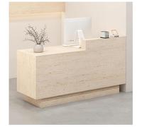 Lockable Reception Desk with Metal Handles 3-Part Quiet Sliding System Spacious Counter with Cable Management Ideal for Office or Business Use