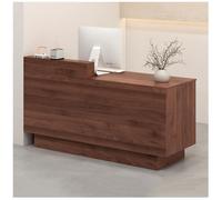 Lockable Reception Desk with Metal Handles Three-Part Design Quiet Sliding Ra Spacious Counter with Cable Management - Ideal for Office and Business Reception Areas