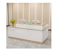 Lockable Reception Desk with Open Front 120CM Maple Counter Table for Salon & Office Stylish Left Side Design Modern Furniture for Professional Spaces