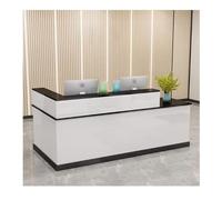 Lockable Reception Desk with Open Front for Salon Stylish 140CM Black Counter Table Modern Design for Office Use Durable & Functional Reception Furniture
