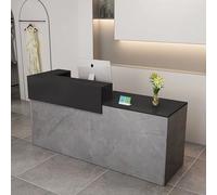 Lockable Reception Desk with Open Shelves & Keyboard Tray 119" Office Furniture for Business Clinic & Hotel - Easy Assembly & Cable Management