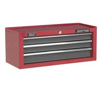 Lockable Red 3 Drawer Tool Chest Storage Unit - 605X260X250mm