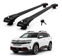 Lockable Roof Bars for Citroen C5 Aircross 2017-2024 Roof Rack 2 Pcs Black