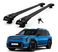 Lockable Roof Bars for Kia Ev9 Gt Line 2024-2026 Roof Rack 2 Pcs Black | Axenture Heavy-duty roof rack cross bars for raised roof rails, lockable aluminium design, ideal for luggage and roof boxes